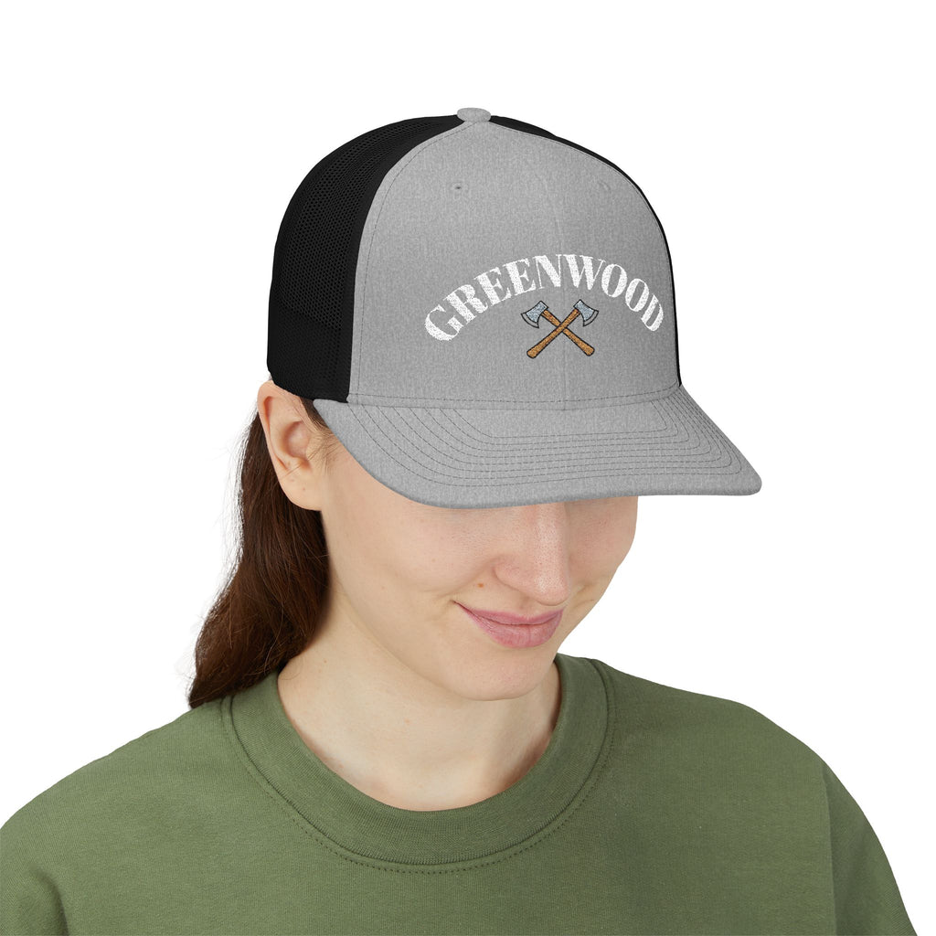The Crossed Axe Greenwood Trucker Hat - Embroidered