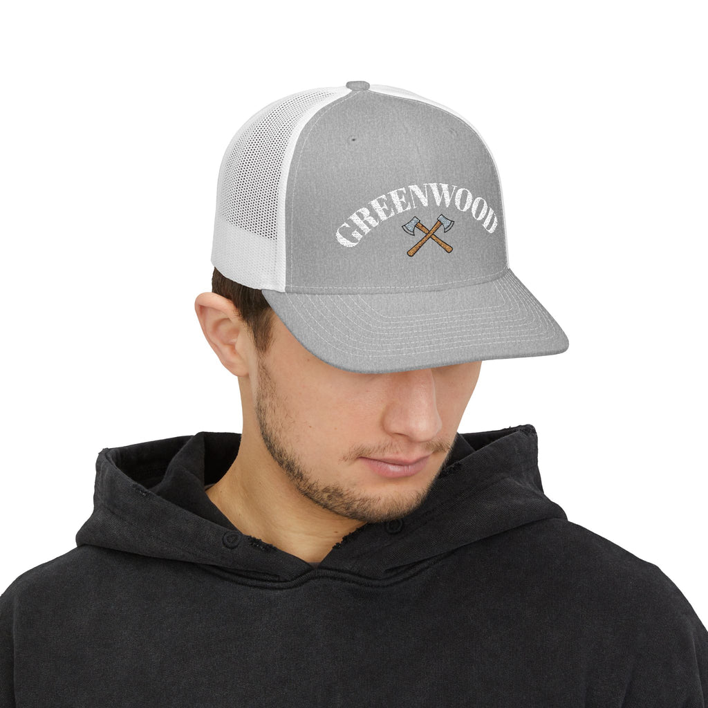The Crossed Axe Greenwood Trucker Hat - Embroidered