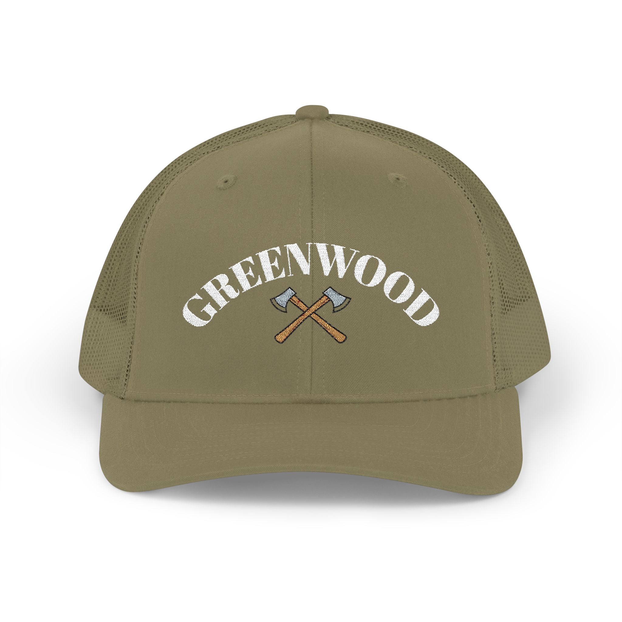 The Crossed Axe Greenwood Trucker Hat - Embroidered